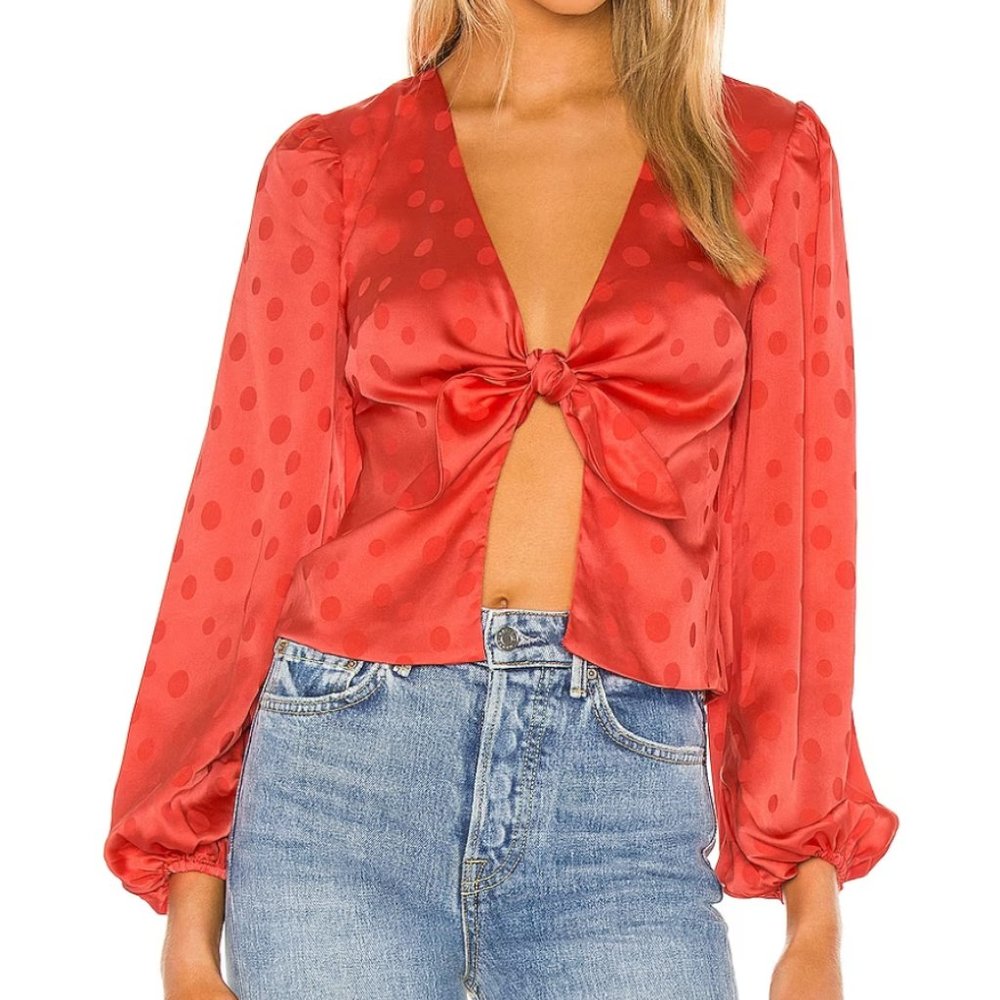 Privacy Please Rosaline Top in Hot Coral